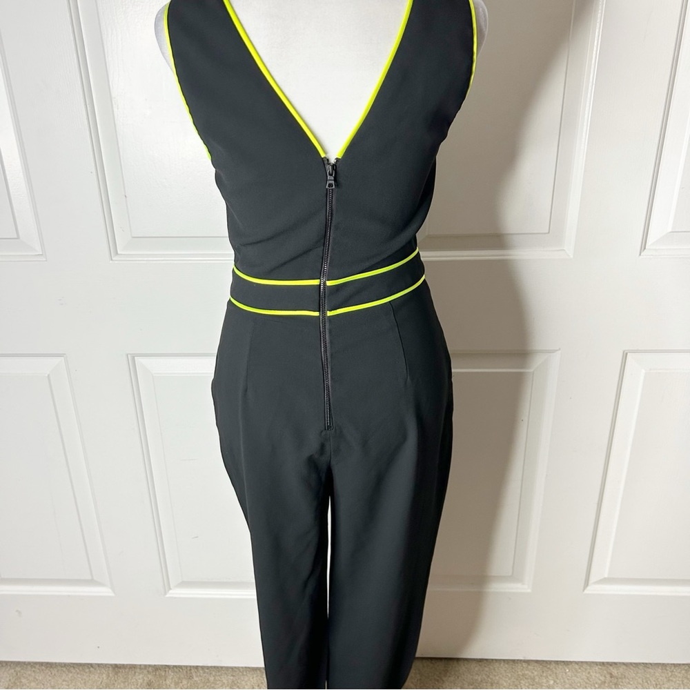 Alice + Olivia Black Jeri Neon Straight Leg Jumpsuit (size 2) - Picture 6 of 11